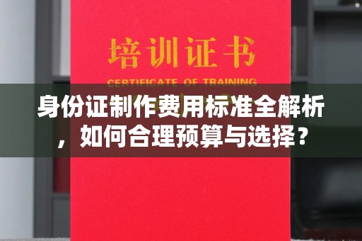 柘荣身份证制作费用标准全解析，如何合理预算与选择？